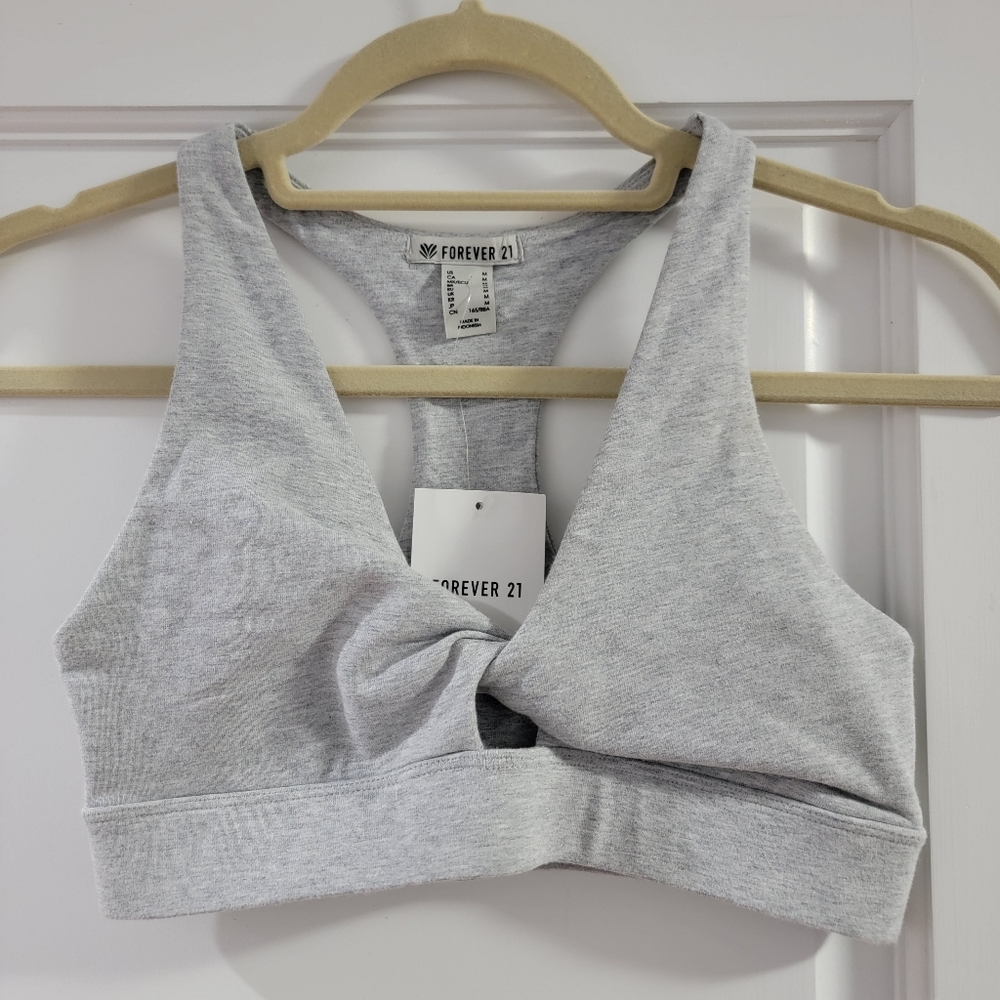 Forever 21 Front Knot Peek-a-Boo Sports Bra